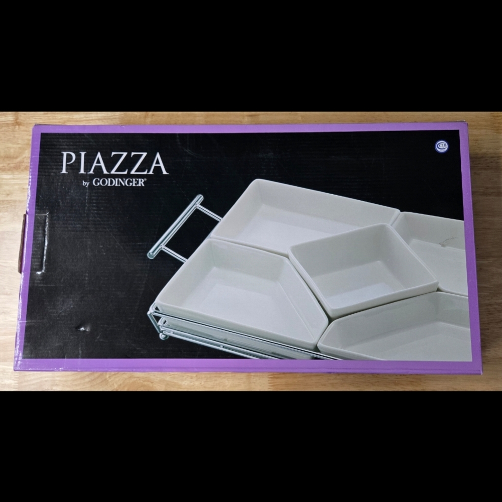 Piazza By Godinger White Relish Serving Set 6 Pieces